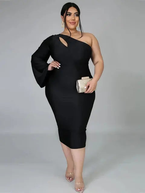 Plus Size Long Sleeve Dress Bodycon Dress eprolo