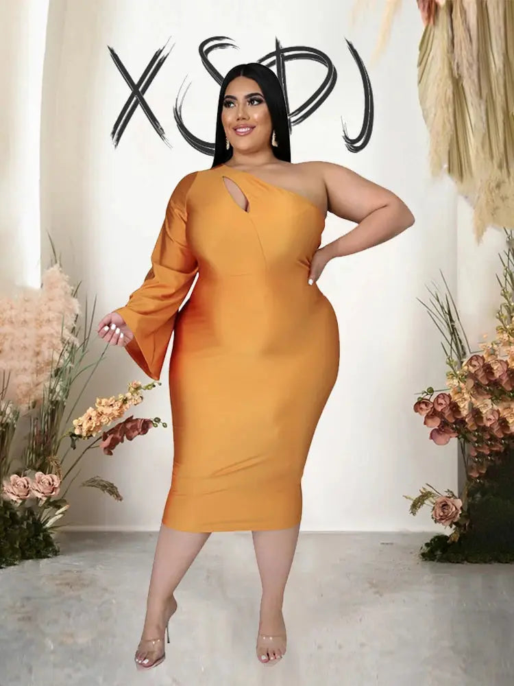 Plus Size Long Sleeve Dress Bodycon Dress eprolo