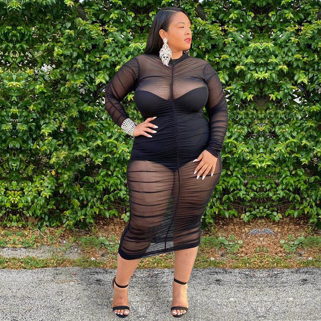 Plus Size Mesh Bodycon Dress – VirkenWear
