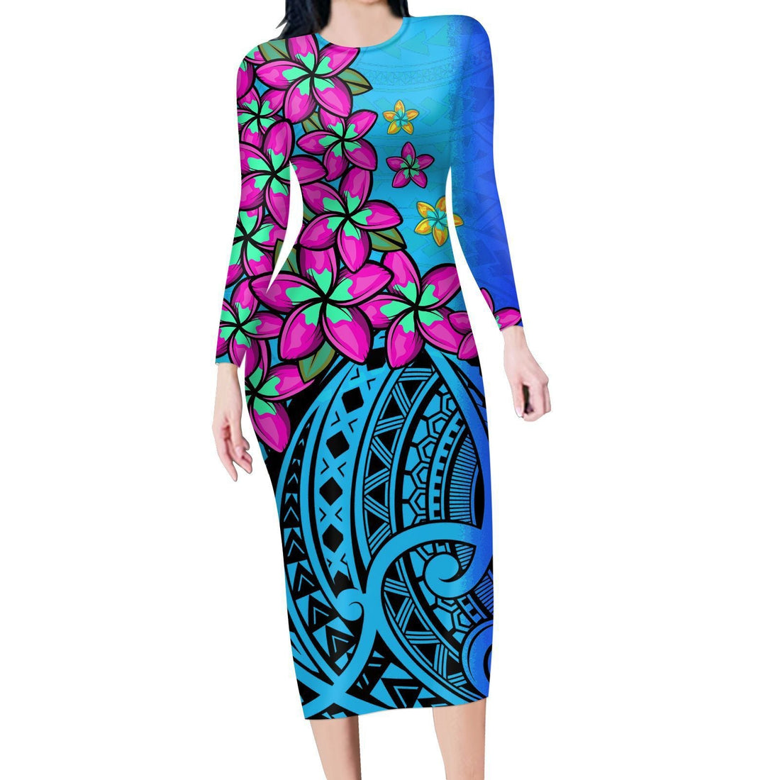 Fashion Printed Diamond Turtle Long Sleeve Dress Angelassensation