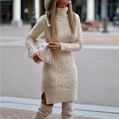 Twist thick knitted sweater dress Angelassensation