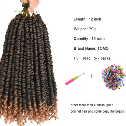 TOMO Pre-twisted Passion Twist Crochet African Dirty Braids Crochet Hair Angelassensation