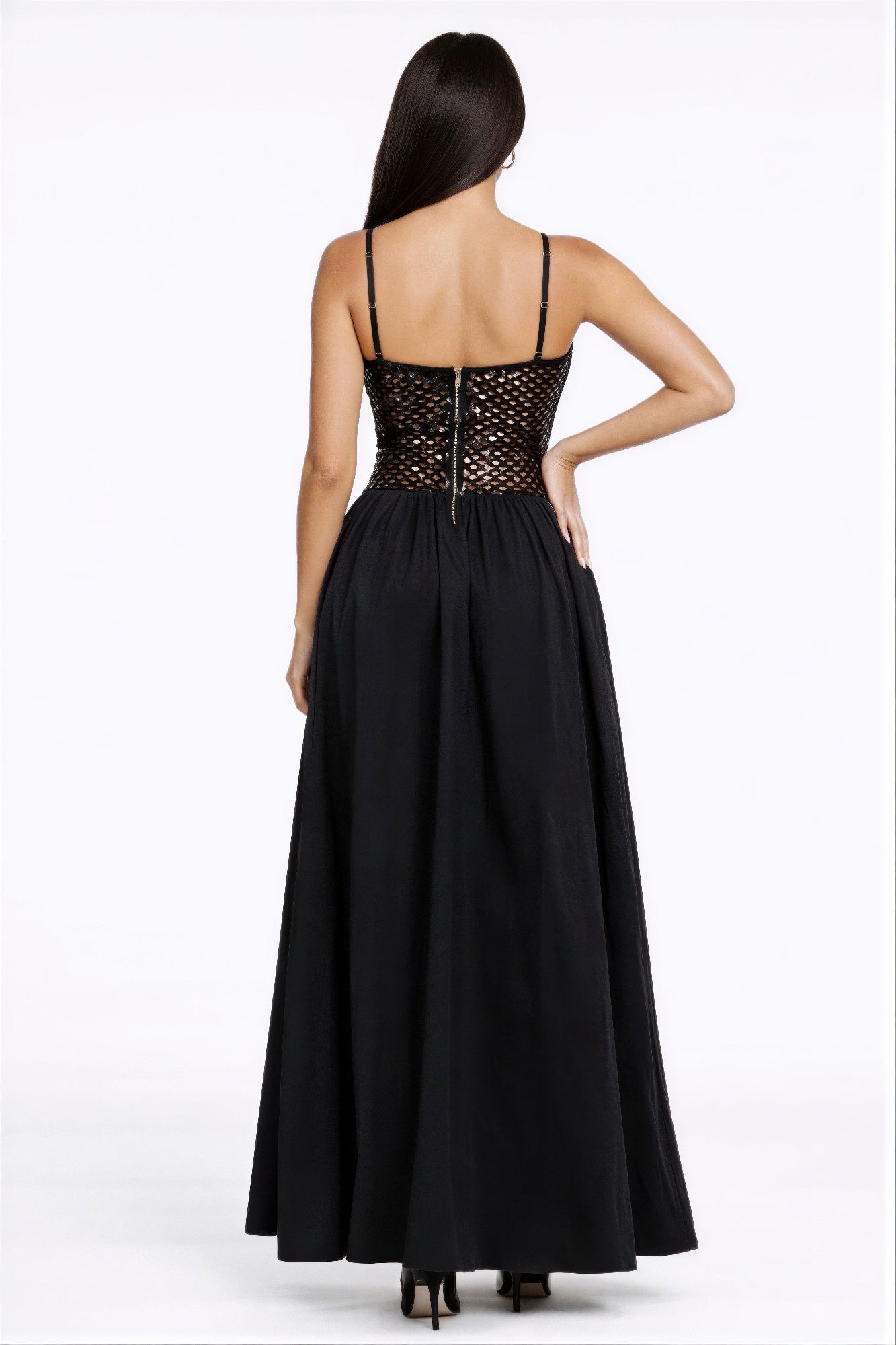 black cardigan over black dress LOST+WANDER Perla Cardigan Knit Scallop Collar Pearl/Crystal - Black
