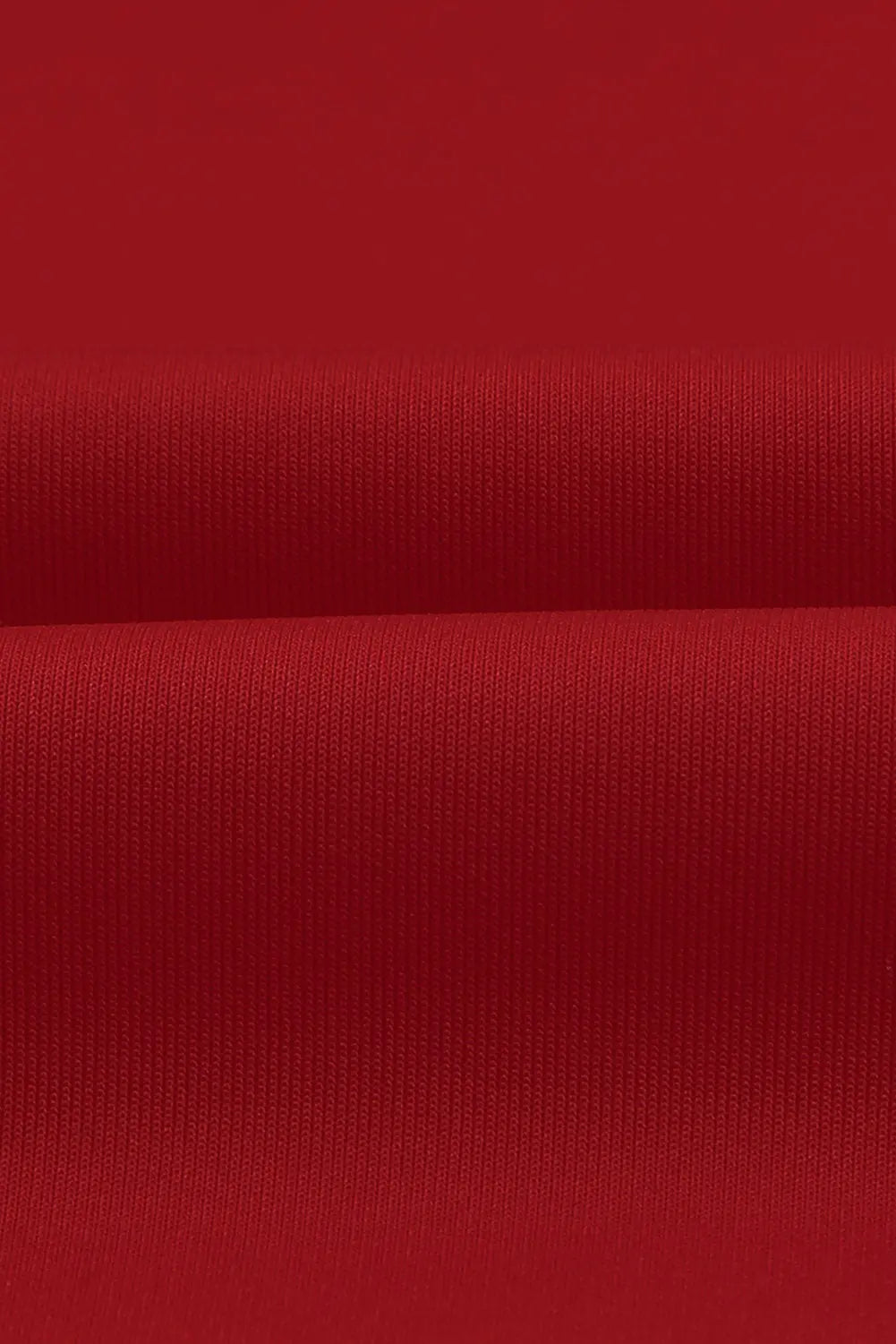 Red Long Sleeve Front Knot Plus size Midi Dress-10